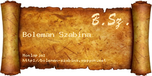 Boleman Szabina névjegykártya